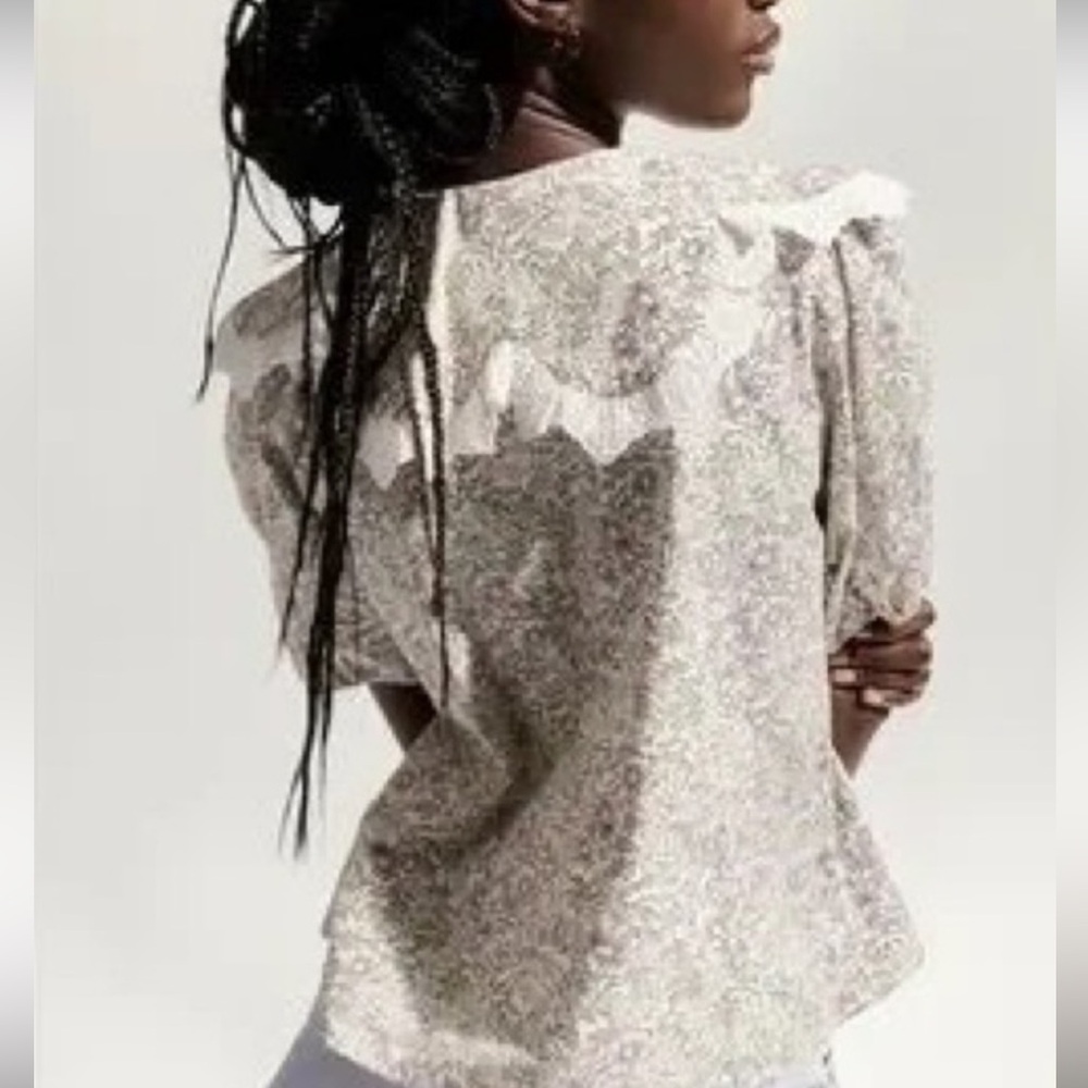Zara Peter Pan Collar Floral Shirt - Picture 4 of 7